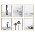 HAUS AND HUES Beach Posters and Beach Wall Decor - Set of 6 Beach Art Prints, Black and White Beach Pictures Wall Art, Beach Art