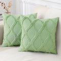 Decoruhome Spring Throw Pillow Covers 22X22 Inch Set Of 2, Soft Plush Faux Fur Wool Sage Green Couch Pillow Covers, Decorative Pillow Cases For Bed Sofa Living Room Home Decor