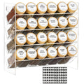 KitHero 4Tier Acrylic Spice Rack Organizer with 24 Glass Spice Jars
