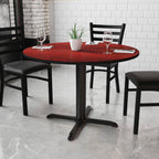 Flash Furniture 42'' Round Mahogany Laminate Table Top with 33'' x 33'' Table Height Base