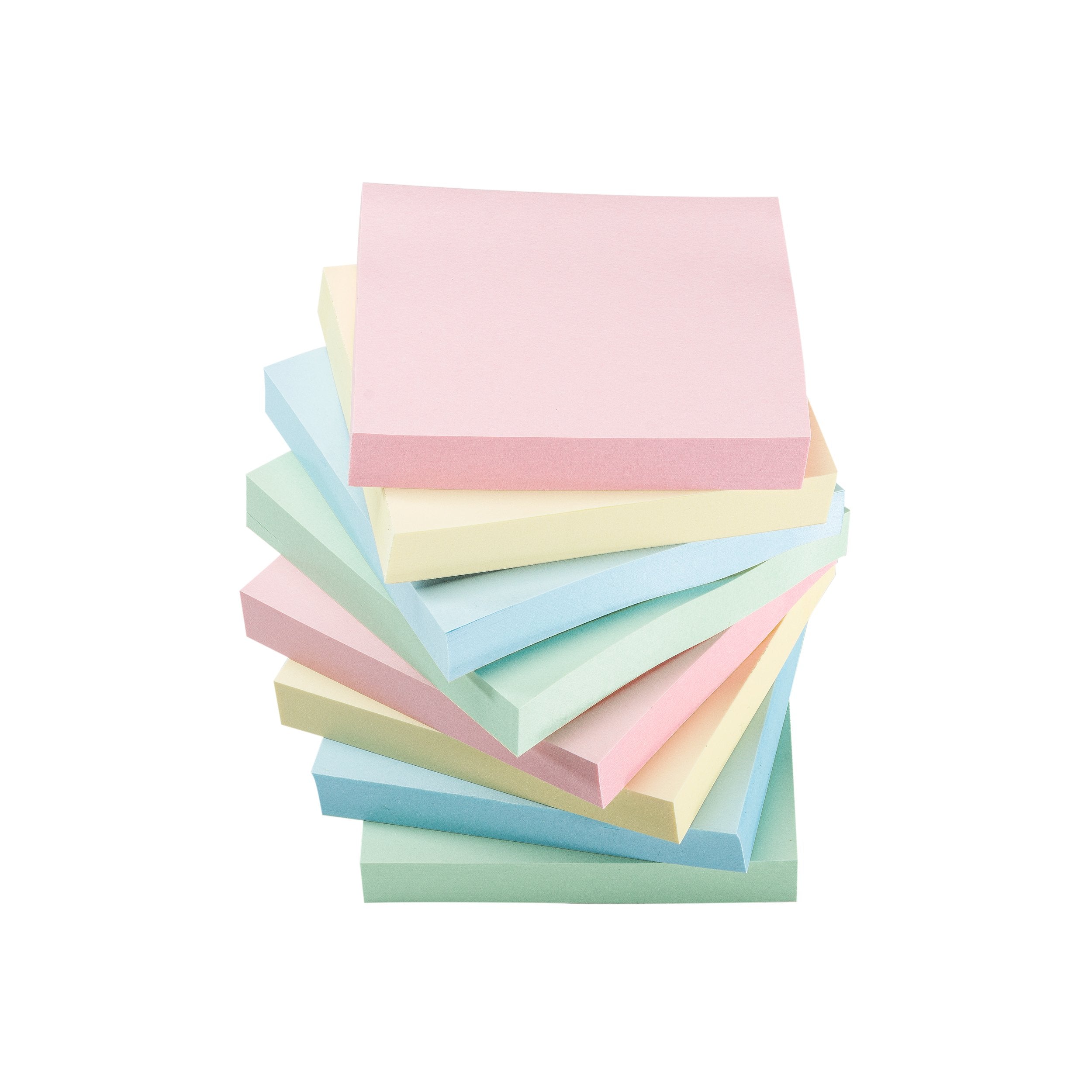 Sticky Notes Self-Stick Notes - 12 Pads/Pack 100 Sheets/Pad - 3 In X 3 Inches - Adhesive Notes - Assorted, (Pastel)