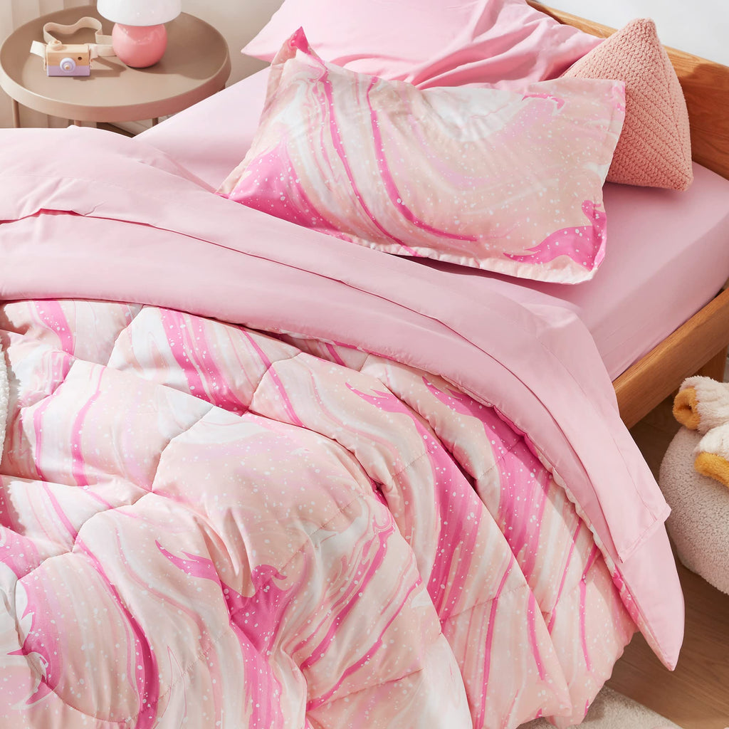 Sleep Zone Kids Bedding Comforter Set Full/Queen Size - 7 Pieces Super Cute & Soft Bedding Sets & Collections With Comforter, Sh