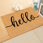 Jarthenaamcs Hello Door Mat Welcome Natural Coir Door Mat Farmhouse Floor Mat Thick Non-Slip Entrance Door Rugs For Indoor Outdo