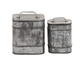 Deco 79 Set Metal Square Lidded Box Set of 2, 8''x7''