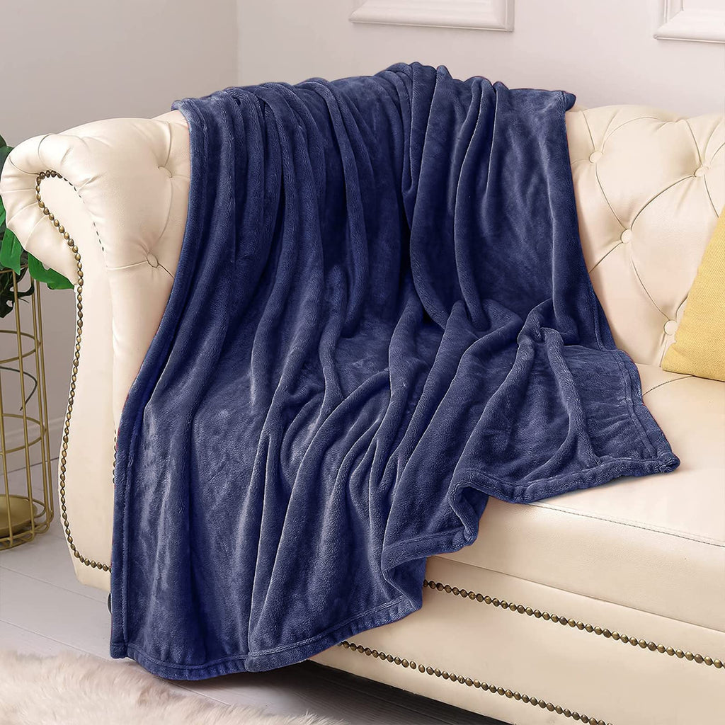 Kmuset Fleece Blanket Twin Size Navy Lightweight Throw Blanket Super Soft Cozy Microfiber Blanket Factory Shop