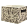 uinwk Abstract Boho Floral Woman Face Storage Bins, Minimalist Boho Neutral Botanical Collapsible Storage Box Laundry Basket wit