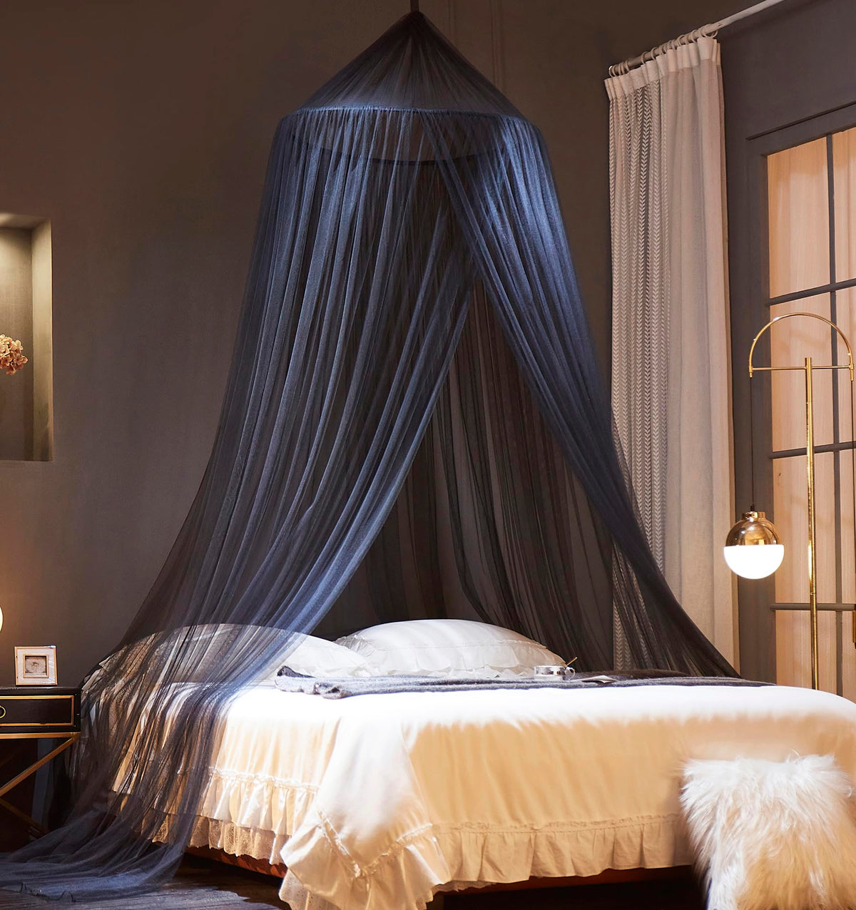 Mengersi Bed Canopy Mosquito Net,Canopy Bed Curtains For Twin Full Queen King Size Bed,Dome Mosquito Netting Bed Tent For Indoor