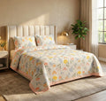 Bsb Home AllWeather Embroidered 3 Pcs Comforter Set With Pillow Shams Light Weight Bedspread/Duvet/Quilt  Double, 150 Gsm | W