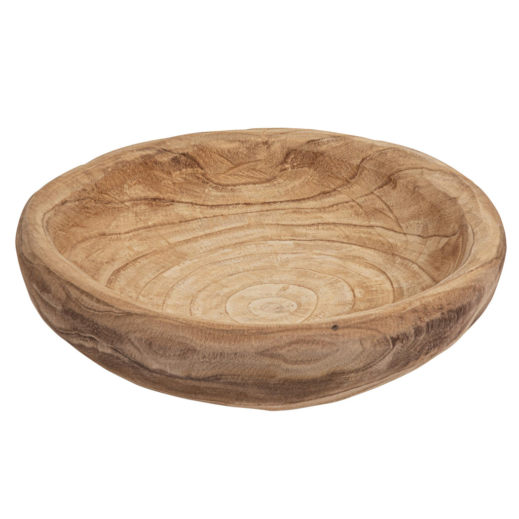 Creative Co-Op Decorative Paulownia Wood Bowl