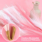 Septcat 30 Pcs Pampas Grass Pink White Decor 21.7'' Fluffy Faux Short Pampas Grass Artificial Small Pompas Grass Flower Vase Fil