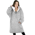 Trekki Oversized Hoodie Blanket Sweatshirt, Wearable Blanket Hoodie Men Women With Zip, Comfy Fleece Hooded Blanket Adult