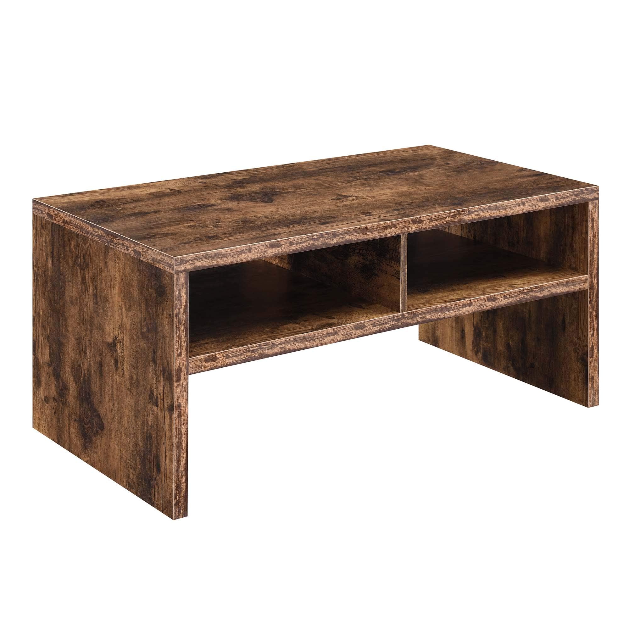 Convenience Concepts Northfield Admiral Deluxe Coffee Table with Shelves R4-0568, Barnwood