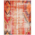 SAFAVIEH Monaco Collection Area Rug - 9 x 12, Orange & Multi, Boho Chic Tribal Distressed Design, Non-Shedding & Easy Care, Id