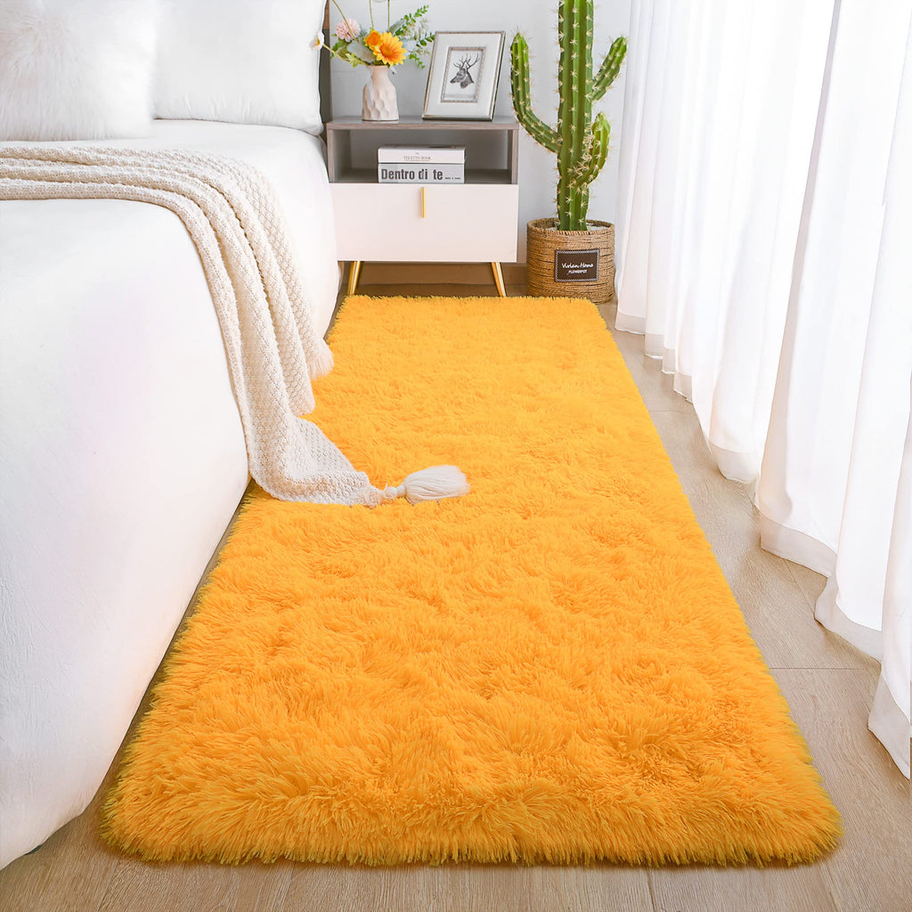 Chicrug Soft Runner Rug for Bedroom Living Room Plush Fluffy Rug 2x6 Feet, Shag Furry Runner Rug Carpet Non Shedding for Nursery