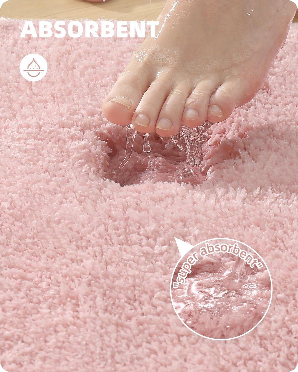 Color&Geometry Light Pink Bathroom Rugs 24   X36   , Large- Upgrade Your Bathroom With Soft Thick Blush Bath Mat- Plush, Non Sli