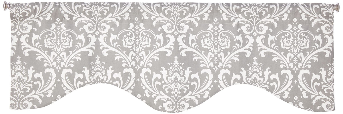 Rlf Home Royal Damask M Shaped Valance, Grey