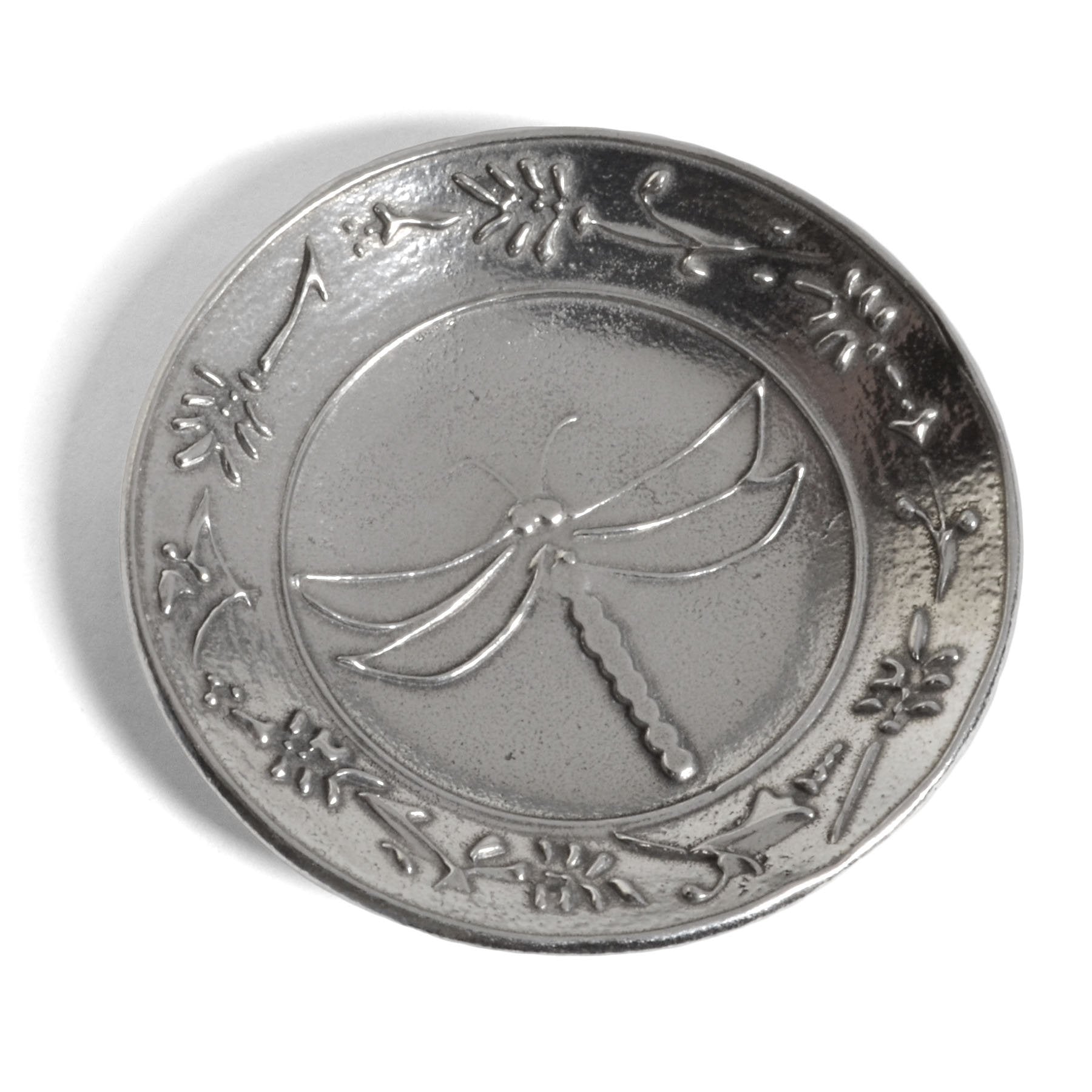 Crosby & Taylor Dragonfly 3-inch Pewter Teabag Holder Trinket Dish