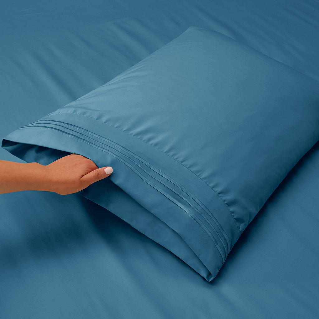 Clara Clark Full Sheets, 6 Piece Set - Hotel Luxury Sheets For Full Size Bed, Super Soft Bedding Sheets & Pillowcases, Full Size Sheets, Blue Heaven