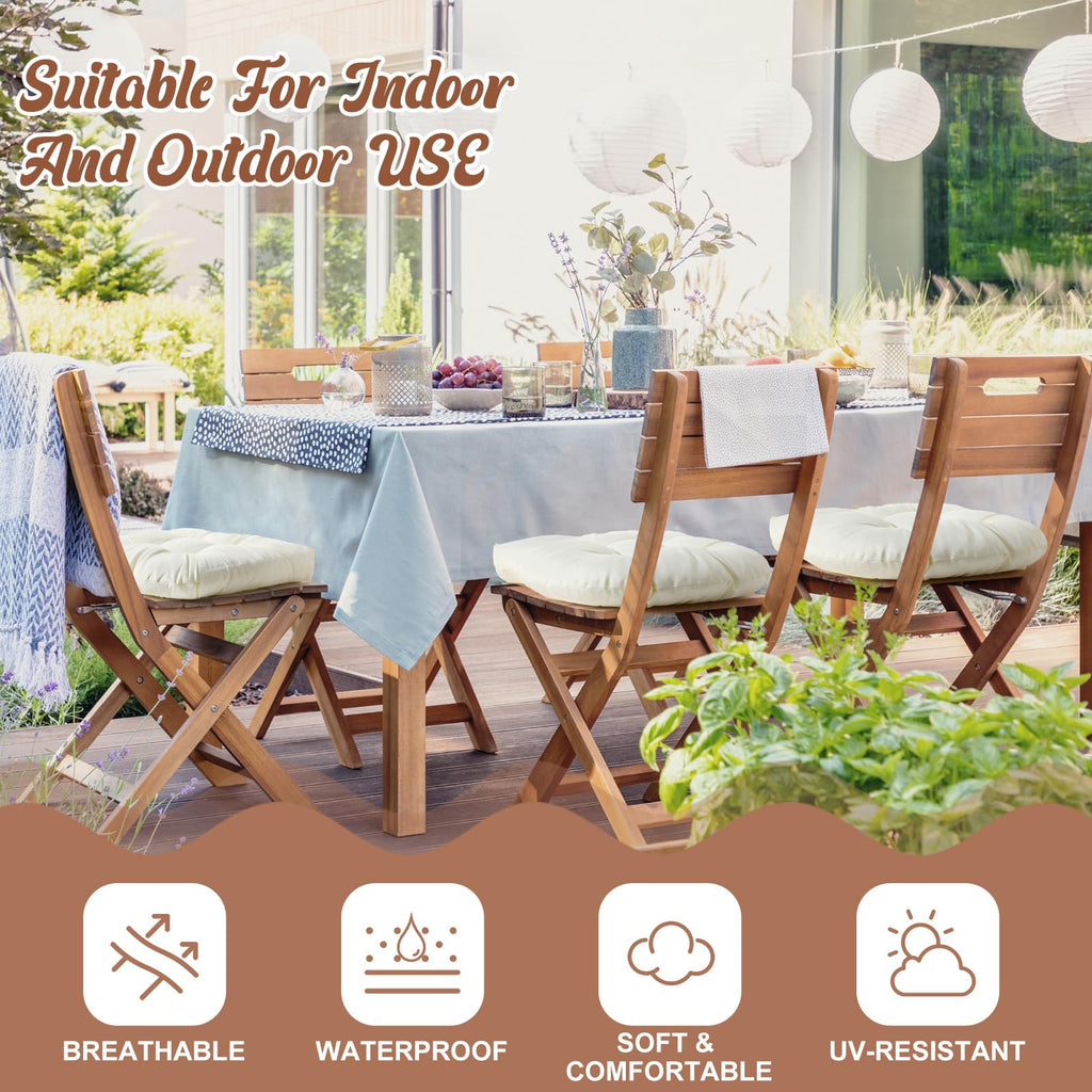 Thyle Outdoor Chair Cushions Set Of 6 Waterproof Sun Protection Square Tufted Seat Cushions Overstuffed Patio Furniture Cushions