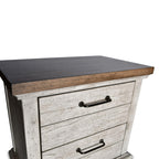 Steve Silver Furniture Bear Creek Nightstand, 28-Inch Height, Rustic/Farmhouse Design, Deep Drawers, Storage, Two Drawers, White Smoke Finish, Bedroom, 17" D x 28" W x 28.5" H, White