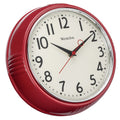 Westclox Retro 1950 Kitchen Wall Clock, 9.5-Inch, Red