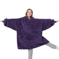 Bedsure Wearable Blanket Hoodie Gifts for Women - Cozy Sherpa Hoodie Blanket for Adult Men, Warm Hooded Blanket Sweatshirt, Dark