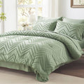 Anluoer Full Comforter Set, Sage Green, 7 Pieces With Sheets, All Season Bedding, Extra Cozy Down Alternative, Machine Washable