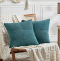 Fancy Homi 2 Packs Teal Decorative Throw Pillow Covers 16X16 Inch For Living Room Couch Bed Sofa, Rustic Farmhouse Boho Home Dec