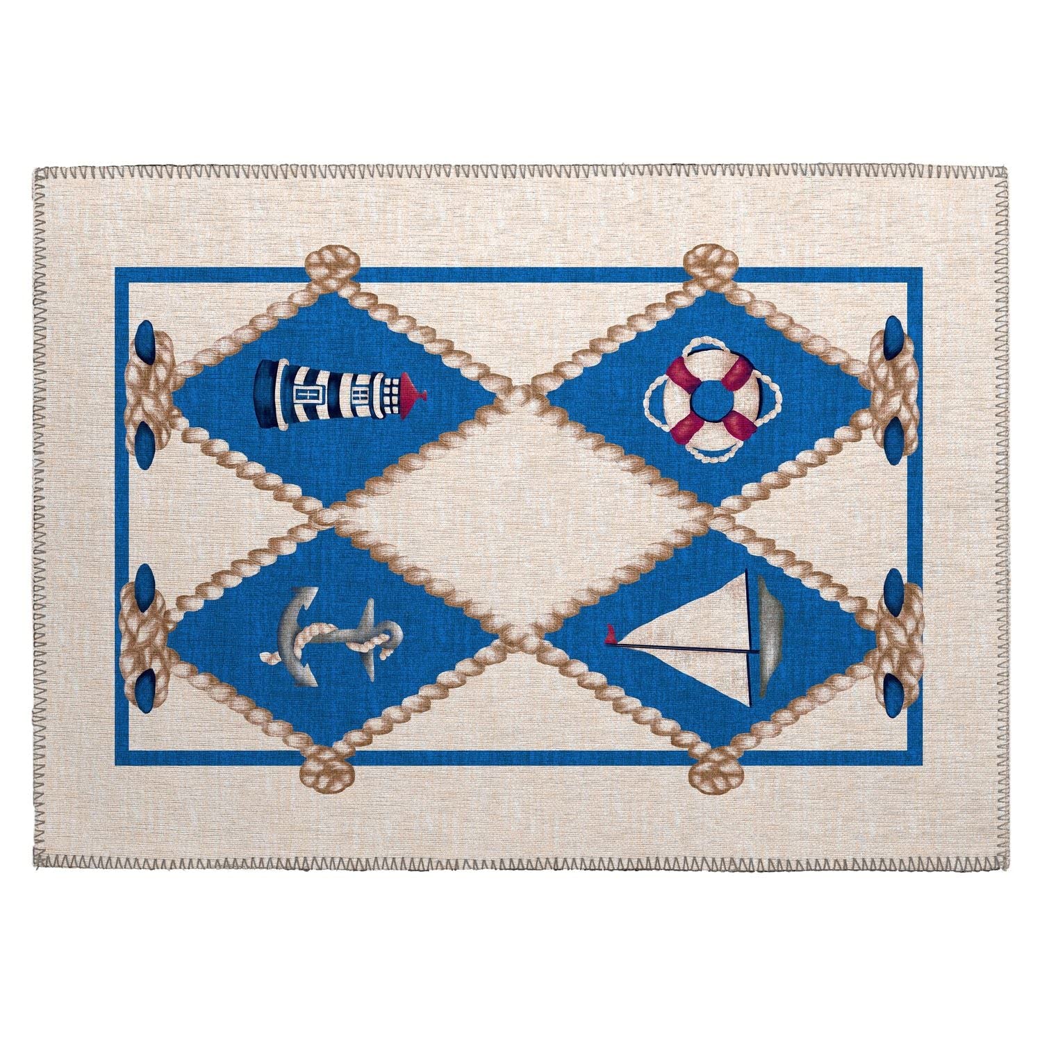 Harbor Ha6 Ivory Coastal Rug Rectangle 3' X 5'