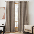 Ryb Home Taupe Bedroom Curtains Heavy Velvet 84 Inches, Room Darkening Privacy Window Curtains Soft Durable Velvet Backdrops For Sliding Door Living Room Guest Room, W52 X L84, 2 Panels Set