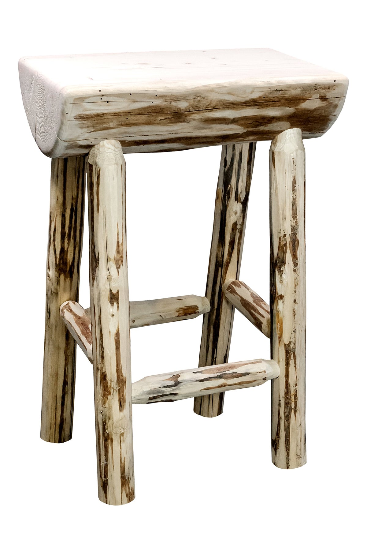 Montana Woodworks Montana Collection Counter Height Half Log Barstool, Ready To Finish