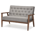 Baxton Studio Sorrento Love Seats, 2 Seater, Gray