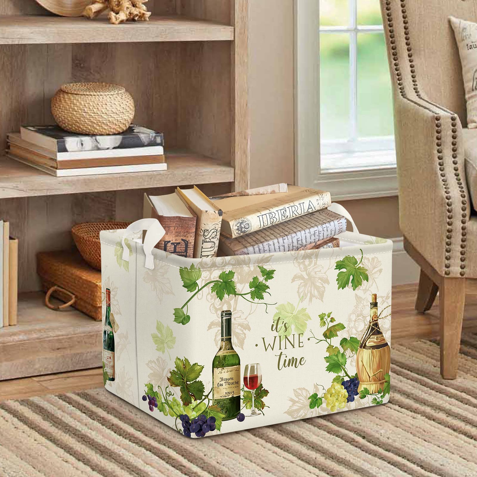Clastyle Retro Manor Wine Storage Baskets Outdoor Camping Grape Cane Vine Kitchen Storage Bin Rectangle Gift Basket For Clothes