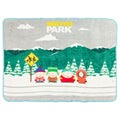 Silver Buffalo South Park Bus Stop Featuring Kyle, Stan, Eric Cartman, And Kenny 45' X 60' Fleece Throw Blanket