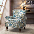 Hulala Home Modern Wingback Accent Chair With Wood Legs & Removable Cushion, Comfy Upholstered Armchair With Nailhead Trim, Flor