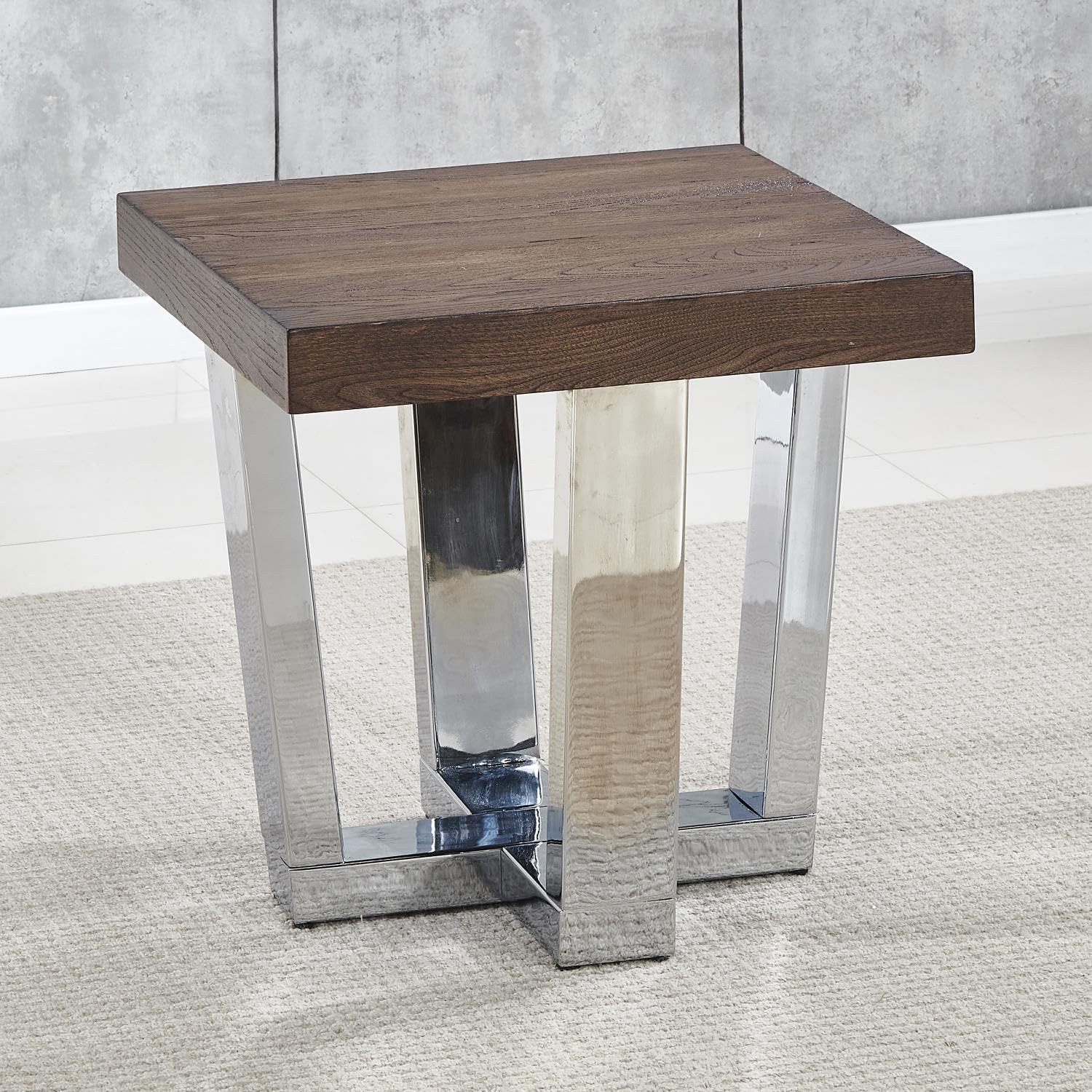 Steve Silver Laredo Chestnut Wood and Chrome 3-Piece Occasional Set