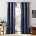 Sun Zero Saki Shibori Print Blackout Grommet Curtain Panel, 40 x 84, Navy Blue
