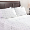 Chanasya Premium Small Damask Printed Victorian Patterned Queen Bed Sheet Set 4-Piece - 1 Flat 1 Fitted Sheet 2 Pillowcases - Ul