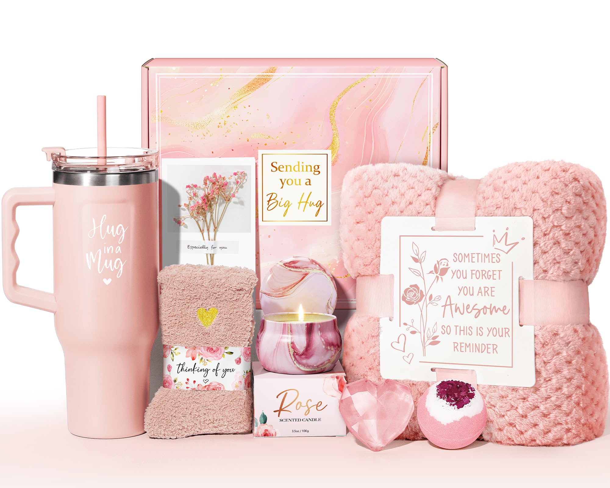 Mother 'S Day Gifts For Mom - Birthday Gifts For Women Get Well Soon Gifts Self Care Gifts Rose Relaxing Spa Gift Basket Care Pa