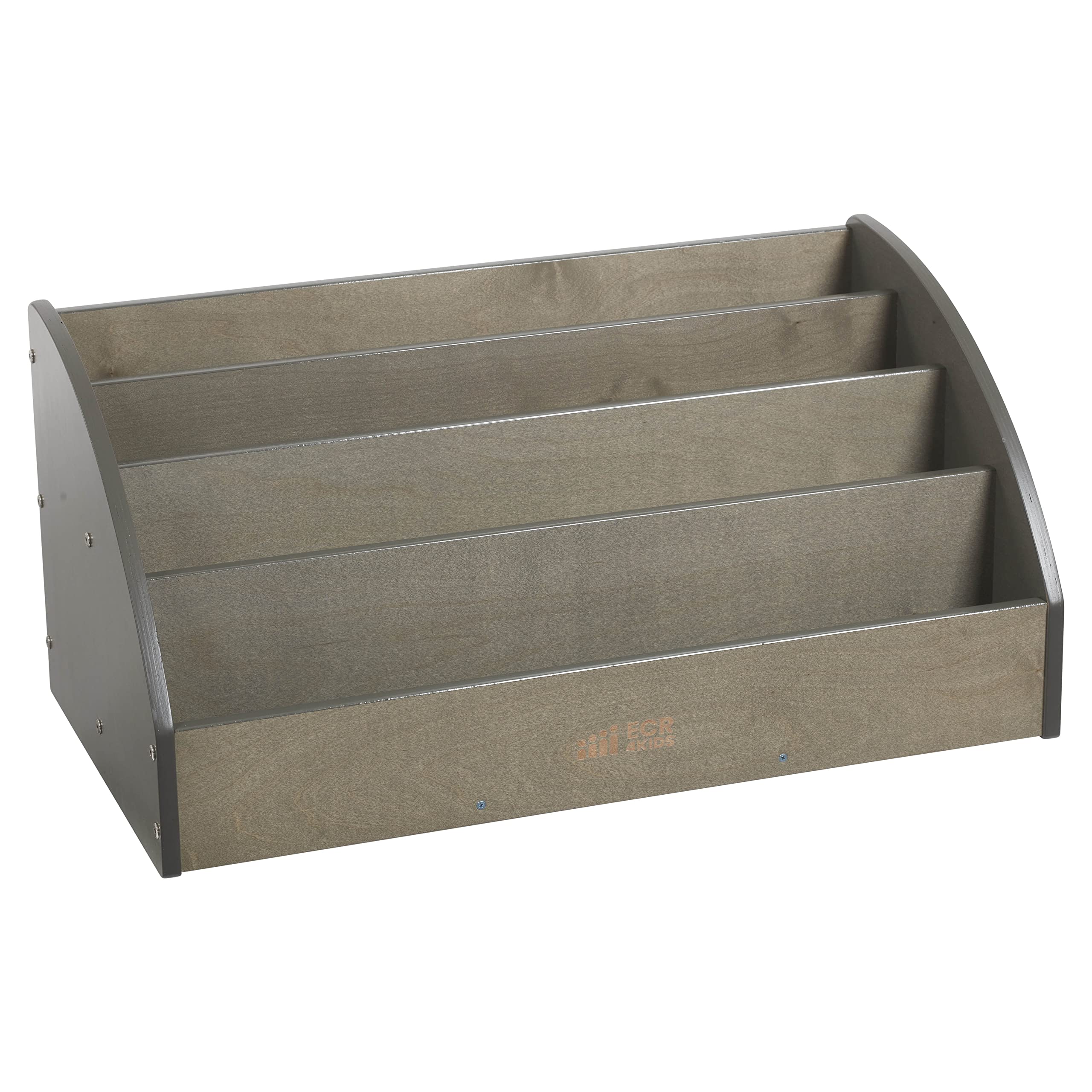 ECR4Kids Toddler Book Display, Beginner Bookshelf, Grey Wash