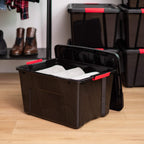 Iris Usa 40 Qt Stackable Plastic Storage Bins With Lids, Bpa-Free, Made In Usa - Garage Organizing Solution, Latches, Durable Ne