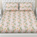 Haus & Kinder 144 Tc Double Bed Pure Cotton Bedsheets For Queen Size Bed With 2 Pillow CoversWildflower Dream Bedsheet, Multico