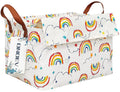 ONOEV Rectangular Rainbow Storage Basket for Kids with Lid