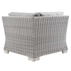 Modway Conway Outdoor Patio Wicker Rattan, Corner Chair, Light Gray Gray