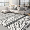 Nakagishi Black Rug Living Room Rugs: 10x14 Machine Washable Boho Large Neutral Modern Soft Moroccan Stain Resistant Indoor Floo
