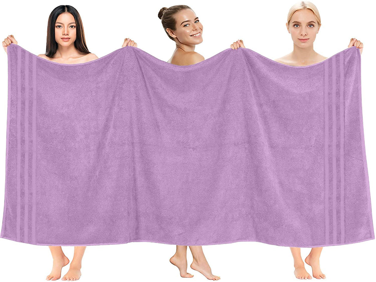 Dan River 100% Cotton Jumbo Bath Sheets - Ultra Soft & Absorbent Towels For Home, Spa, Gym 35   X70    -Lavender