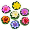 AUEAR, 7 Pack Artificial Floating Foam Lotus Flowers Water Lily Pond Plants Home Garden Decoration 4 Dia