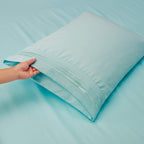 Clara Clark Queen Sheets, 6 Piece Set - Hotel Luxury Sheets For Queen Size Bed, Super Soft Bedding Sheets & Pillowcases, Queen Size Sheets, Aqua Light Blue
