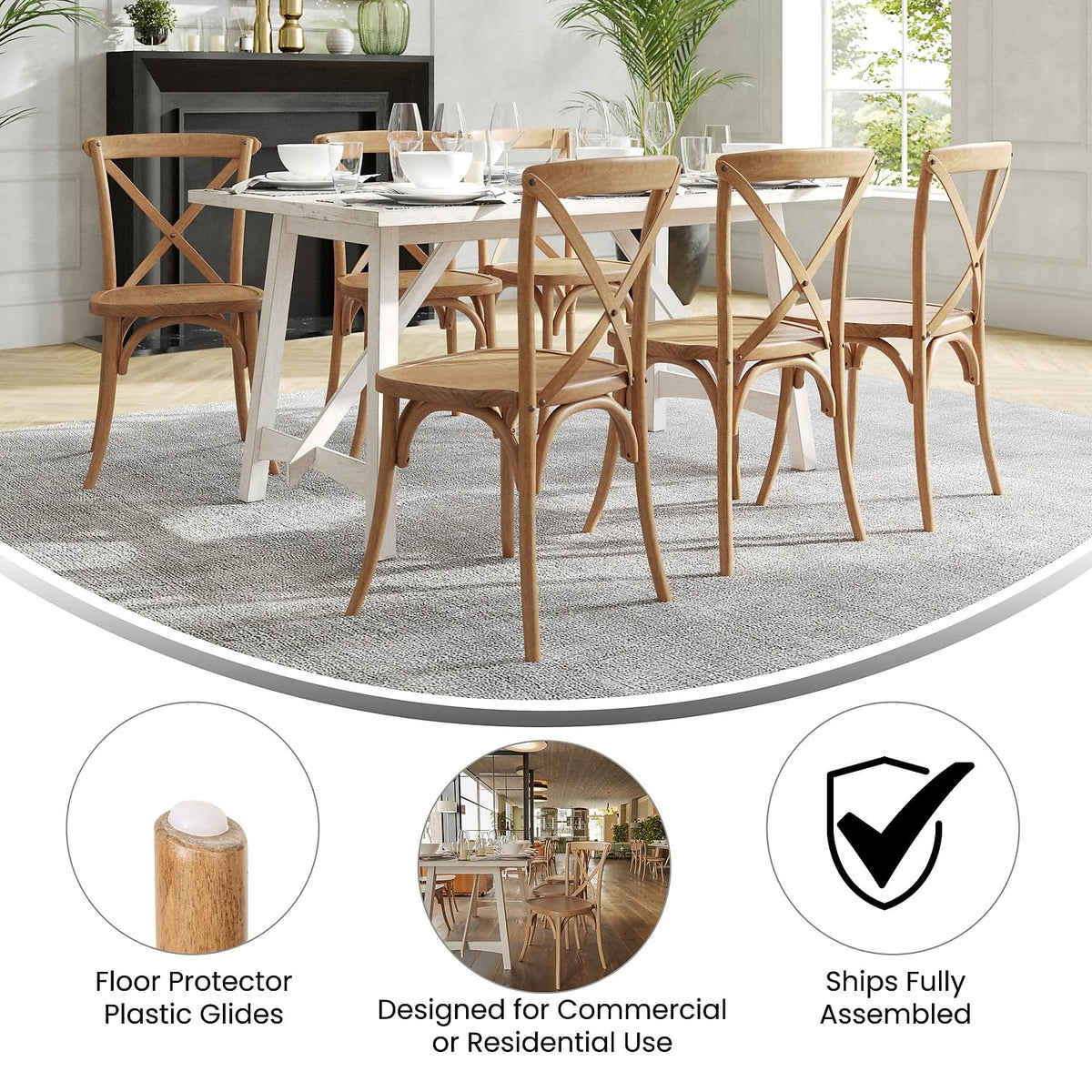 Flash Furniture Advantage Light Brown X-Back Chair