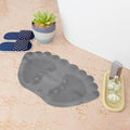 Heart Home PVC Bath Mat | Bathroom Mat/Shower | AntiSkid Foot Massager Mat for Floor | Foot Shape | Pack of 2 | Gray